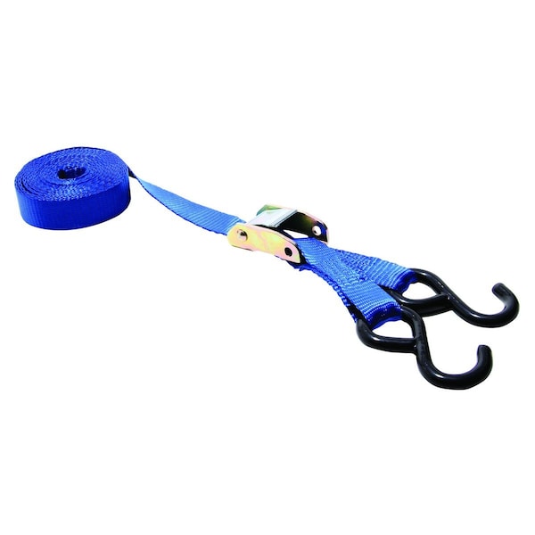 15' X 1" Standard Cambuckle, Blue Webbing, Hooks 1.75" x2.75" x4"